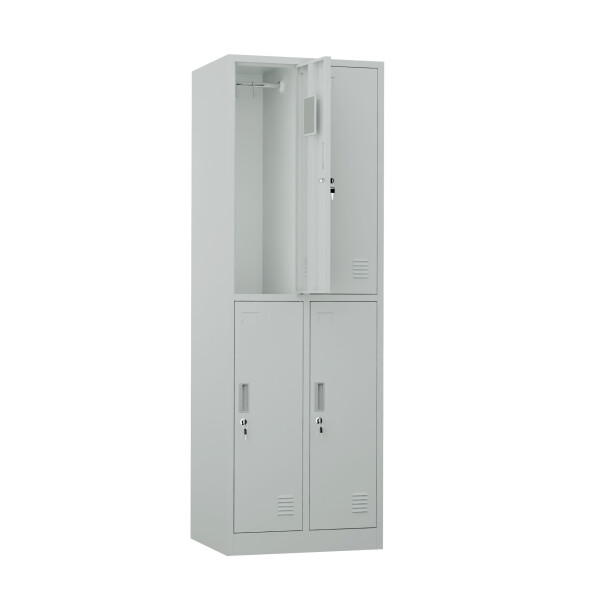 Szafa skrytkowa ubraniowa 4-drzwiowa, 1800x600x500 mm, szara - TechViking #4