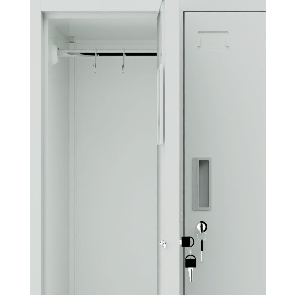 Szafa skrytkowa ubraniowa 4-drzwiowa, 1800x600x500 mm, szara - TechViking #6