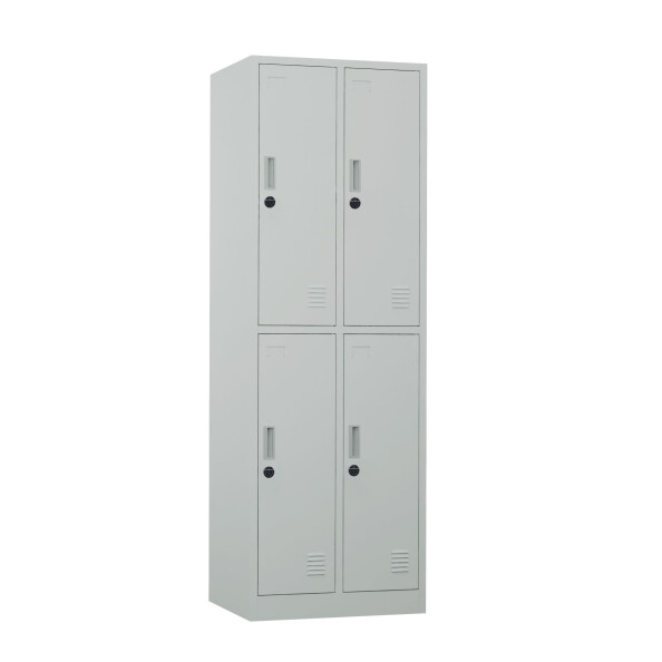 Szafa skrytkowa ubraniowa 4-drzwiowa, zamek elektroniczny, 1800x600x500 mm, szara - TechViking #1