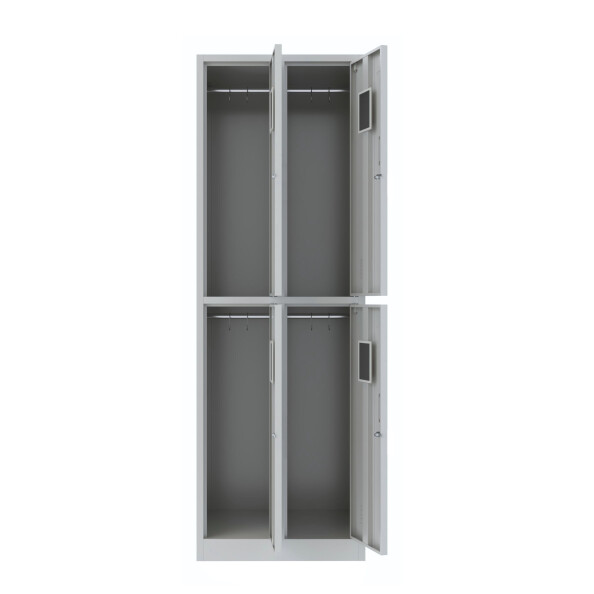 Szafa skrytkowa ubraniowa 4-drzwiowa, zamek elektroniczny, 1800x600x500 mm, szara - TechViking #2