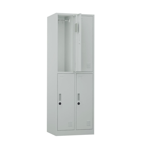 Szafa skrytkowa ubraniowa 4-drzwiowa, zamek elektroniczny, 1800x600x500 mm, szara - TechViking #3