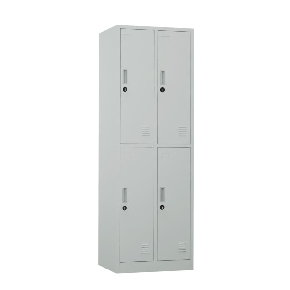 Szafa skrytkowa ubraniowa 4-drzwiowa, zamek szyfrowy, 1800x600x500 mm, szara - TechViking #1