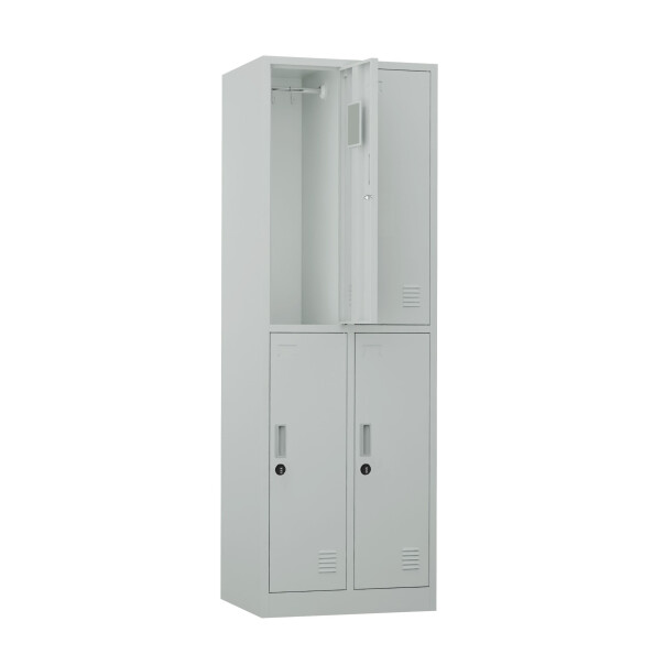 Szafa skrytkowa ubraniowa 4-drzwiowa, zamek szyfrowy, 1800x600x500 mm, szara - TechViking #3
