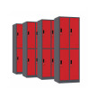 4x Szafa skrytkowa ubraniowa 4-drzwiowa, 1800x600x500 mm, grafitowo-czerwona - TechViking #1