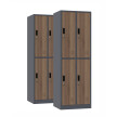 2x Szafa skrytkowa ubraniowa 4-drzwiowa, 1800x600x500 mm, NATURAL: grafitowa/orzech - TechViking #1