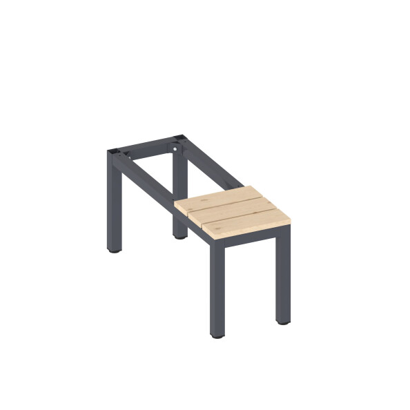 Szafa skrytkowa ubraniowa 2-drzwiowa z ławką, 1800x300x500 mm, grafitowo-czerwona - TechViking #4