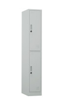 Szafa skrytkowa ubraniowa 2-drzwiowa, zamek szyfrowy, 1800x300x500 mm, szara - TechViking