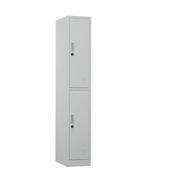 Szafa skrytkowa ubraniowa 2-drzwiowa, zamek szyfrowy, 1800x300x500 mm, szara - TechViking #1