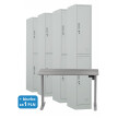 4x Szafa skrytkowa ubraniowa 2-drzwiowa, 1800x300x500 mm, szara + 1x Biurko z elektryczną regulacją wysokości, szare za 1 zł - TechViking #1