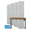 4x Szafa skrytkowa ubraniowa 2-drzwiowa, 1800x300x500 mm, szara + 1x Biurko z elektryczną regulacją wysokości, orzech/czarne za 1 zł - TechViking #1