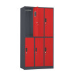 Szafa skrytkowa ubraniowa 6-drzwiowa, 1800x900x500 mm, grafitowo-czerwona - TechViking #4