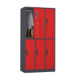 Szafa skrytkowa ubraniowa 6-drzwiowa, zamek elektroniczny, 1800x900x500 mm, grafitowo-czerwona - TechViking #3