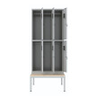 Szafa skrytkowa ubraniowa 6-drzwiowa z ławką, 1800x900x500 mm, szara - TechViking #2