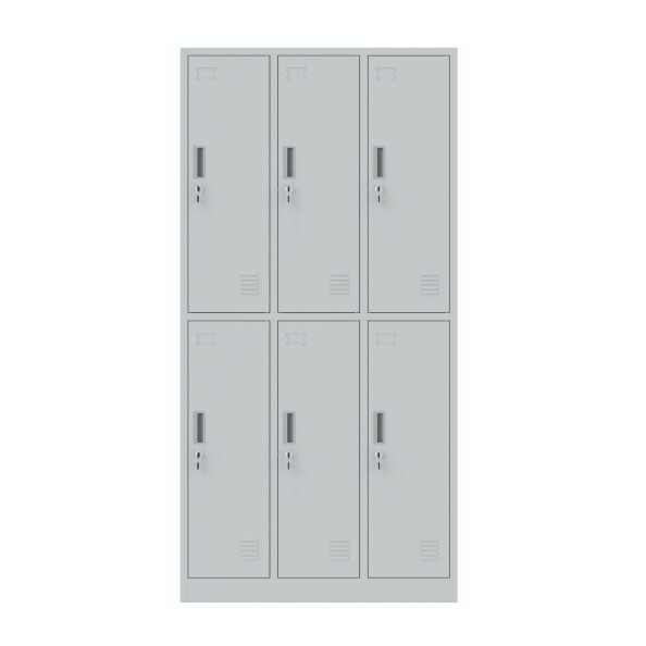 Szafa skrytkowa ubraniowa 6-drzwiowa, 1800x900x500 mm, szara - TechViking #2