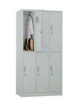 Szafa skrytkowa ubraniowa 6-drzwiowa, 1800x900x500 mm, szara - TechViking