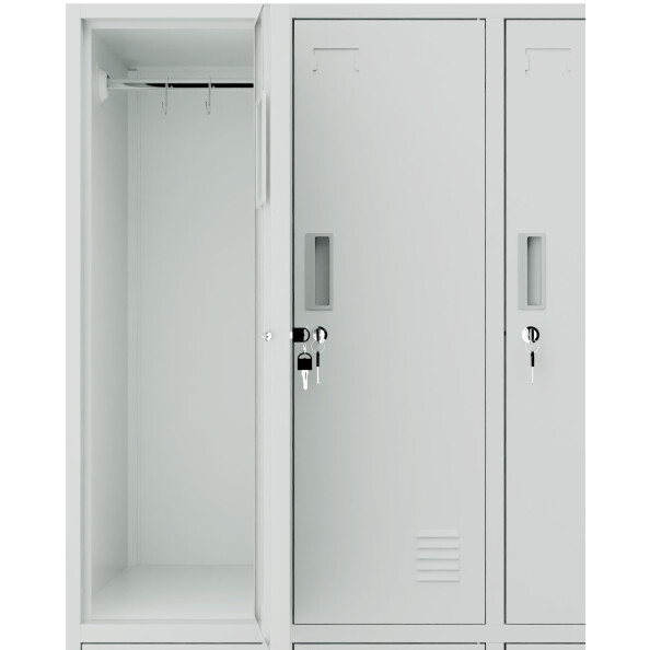 Szafa skrytkowa ubraniowa 6-drzwiowa, 1800x900x500 mm, szara - TechViking #6