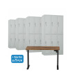 4 x Szafa skrytkowa ubraniowa 6-drzwiowa, 1800x900x500 mm, orzech/czarne + 1x Biurko z elektryczną regulacją wysokości, orzech/czarne za 1 zł - TechViking #1