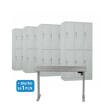 4 x Szafa skrytkowa ubraniowa 6-drzwiowa, 1800x900x500 mm, szara + 1x Biurko z elektryczną regulacją wysokości, szare za 1 zł - TechViking #1