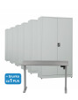 6x Biurowa szafa metalowa na dokumenty, 1950x1000x435 mm, szara + 1x Biurko z elektryczną regulacją wysokości, szare za 1 zł - TechViking
