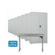 8x Biurowa szafa metalowa na dokumenty, 1950x1000x435 mm, szara + 1x Biurko z elektryczną regulacją wysokości, szare za 1 zł - TechViking #1
