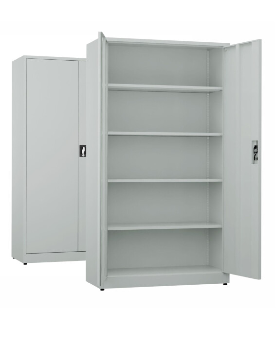 2x Biurowa szafa metalowa na dokumenty, 1950x1000x435 mm, szara - TechViking