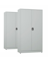 2x Biurowa szafa metalowa na dokumenty, 1950x1000x435 mm, szara - TechViking