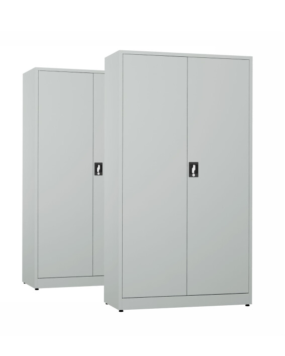 2x Biurowa szafa metalowa na dokumenty, 1950x1000x435 mm, szara - TechViking