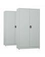 2x Biurowa szafa metalowa na dokumenty, 1950x1000x435 mm, szara - TechViking