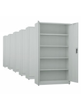 6x Biurowa szafa metalowa na dokumenty, 1950x1000x435 mm, szara - TechViking