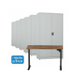 6x Biurowa szafa metalowa na dokumenty, 1950x1000x435 mm, szara + 1x Biurko z elektryczną regulacją wysokości, orzech/czarne za 1 zł - TechViking #1