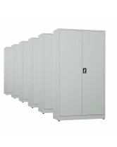 6x Biurowa szafa metalowa na dokumenty, 1950x1000x435 mm, szara - TechViking