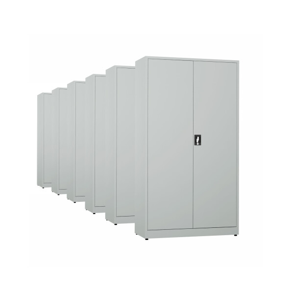 6x Biurowa szafa metalowa na dokumenty, 1950x1000x435 mm, szara - TechViking #1