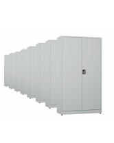 8x Biurowa szafa metalowa na dokumenty, 1950x1000x435 mm, szara - TechViking