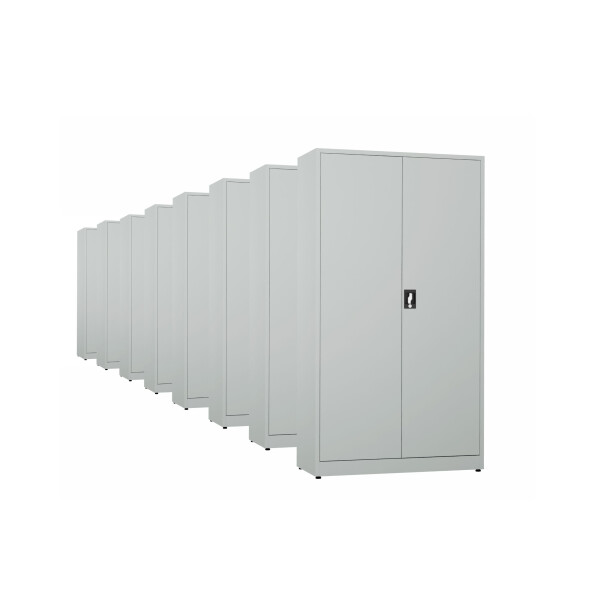 8x Biurowa szafa metalowa na dokumenty, 1950x1000x435 mm, szara - TechViking #1