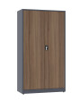 Biurowa szafa metalowa na dokumenty, 1950x1000x435 mm, NATURAL: grafitowa/orzech - TechViking