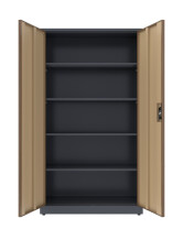 Biurowa szafa metalowa na dokumenty, 1950x1000x435 mm, NATURAL: grafitowa/orzech - TechViking