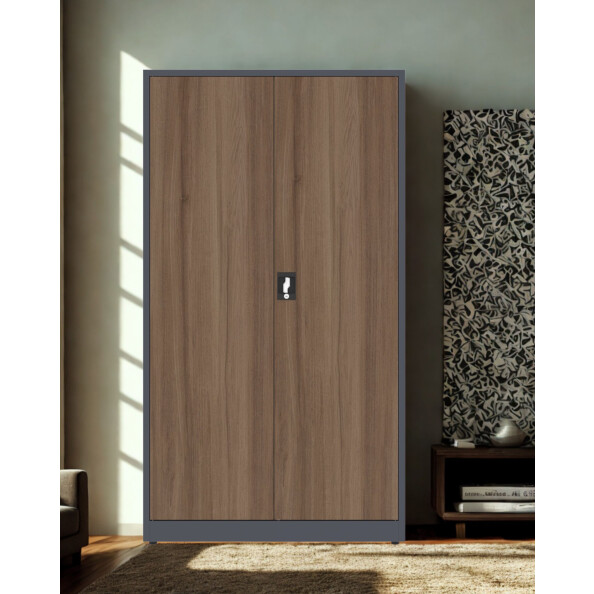 Biurowa szafa metalowa na dokumenty, 1950x1000x435 mm, NATURAL: grafitowa/orzech - TechViking #5