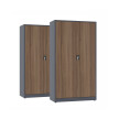 2x Biurowa szafa metalowa na dokumenty, 1950x1000x435 mm, NATURAL: grafitowa/orzech - TechViking #1