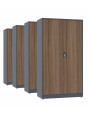 4x Biurowa szafa metalowa na dokumenty, 1950x1000x435 mm, NATURAL: grafitowa/orzech - TechViking