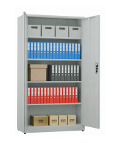 Biurowa szafa metalowa na dokumenty, 1950x1000x435 mm, szara - TechViking