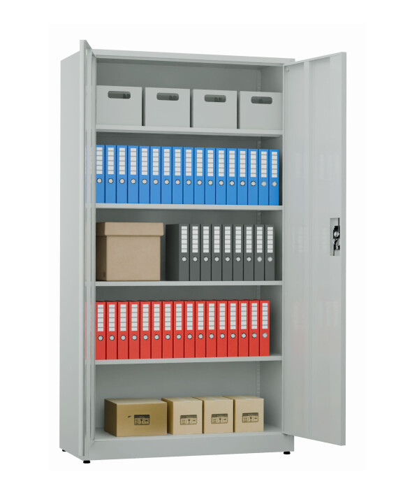 Biurowa szafa metalowa na dokumenty, 1950x1000x435 mm, szara - TechViking