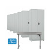 6x Biurowa szafa metalowa na dokumenty, 1950x800x435 mm, szara + 1x Biurko z elektryczną regulacją wysokości, szare za 1 zł - TechViking #1