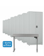 8x Biurowa szafa metalowa na dokumenty, 1950x800x435 mm, szara + 1x Biurko z elektryczną regulacją wysokości, szare za 1 zł - TechViking