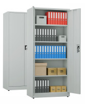 2x Biurowa szafa metalowa na dokumenty, 1950x800x435 mm, szara - TechViking