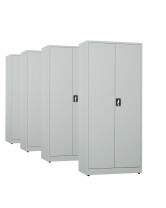 4x Biurowa szafa metalowa na dokumenty, 1950x800x435 mm, szara - TechViking