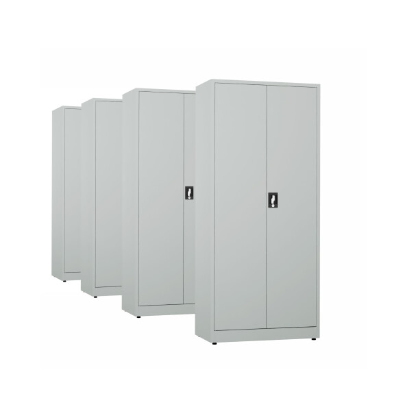 4x Biurowa szafa metalowa na dokumenty, 1950x800x435 mm, szara - TechViking #1