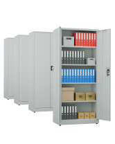 4x Biurowa szafa metalowa na dokumenty, 1950x800x435 mm, szara - TechViking