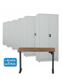 6x Biurowa szafa metalowa na dokumenty, 1950x800x435 mm, szara + 1x Biurko z elektryczną regulacją wysokości, orzech/czarne za 1 zł - TechViking