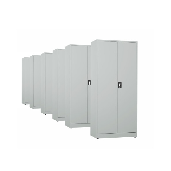 6x Biurowa szafa metalowa na dokumenty, 1950x800x435 mm, szara - TechViking #1