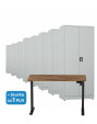 8x Biurowa szafa metalowa na dokumenty, 1950x800x435 mm, szara + 1x Biurko z elektryczną regulacją wysokości, orzech/czarne za 1 zł - TechViking